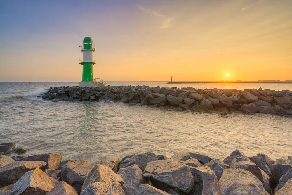 Warnemünde pier light at sunrise - Fineart photography by Michael Valjak