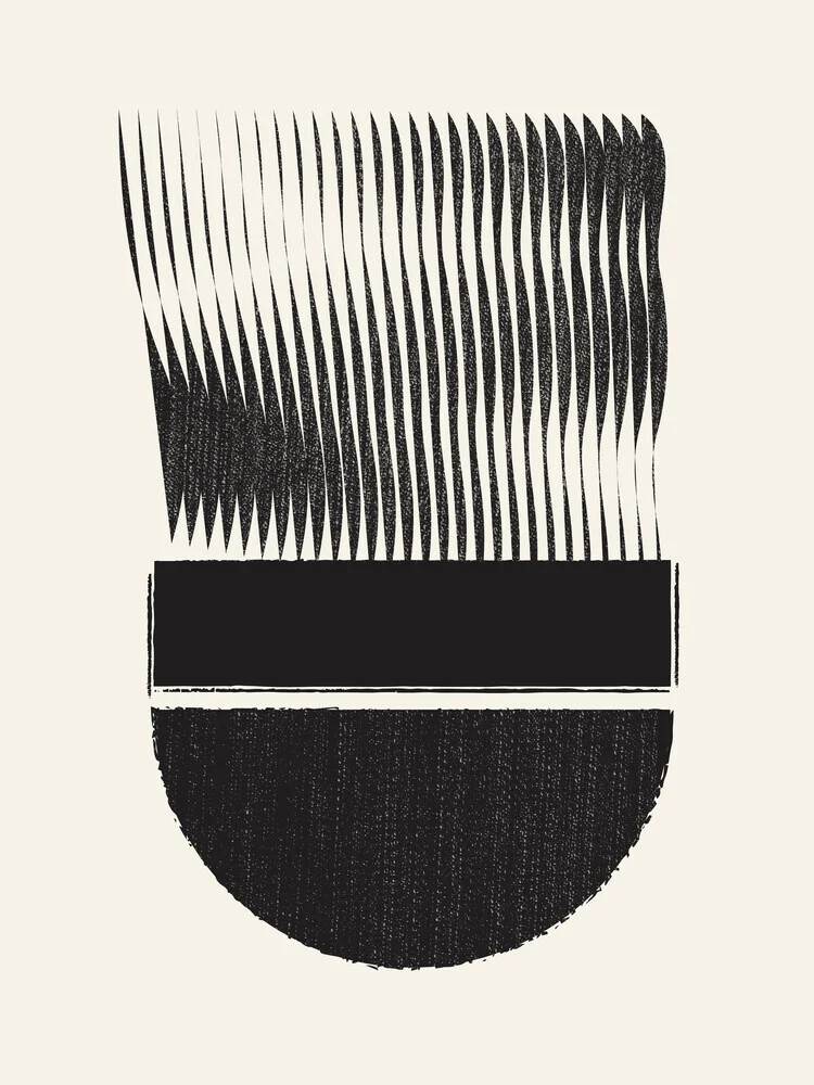 Black And White Geometric Abstract - fotokunst von Ania Więcław