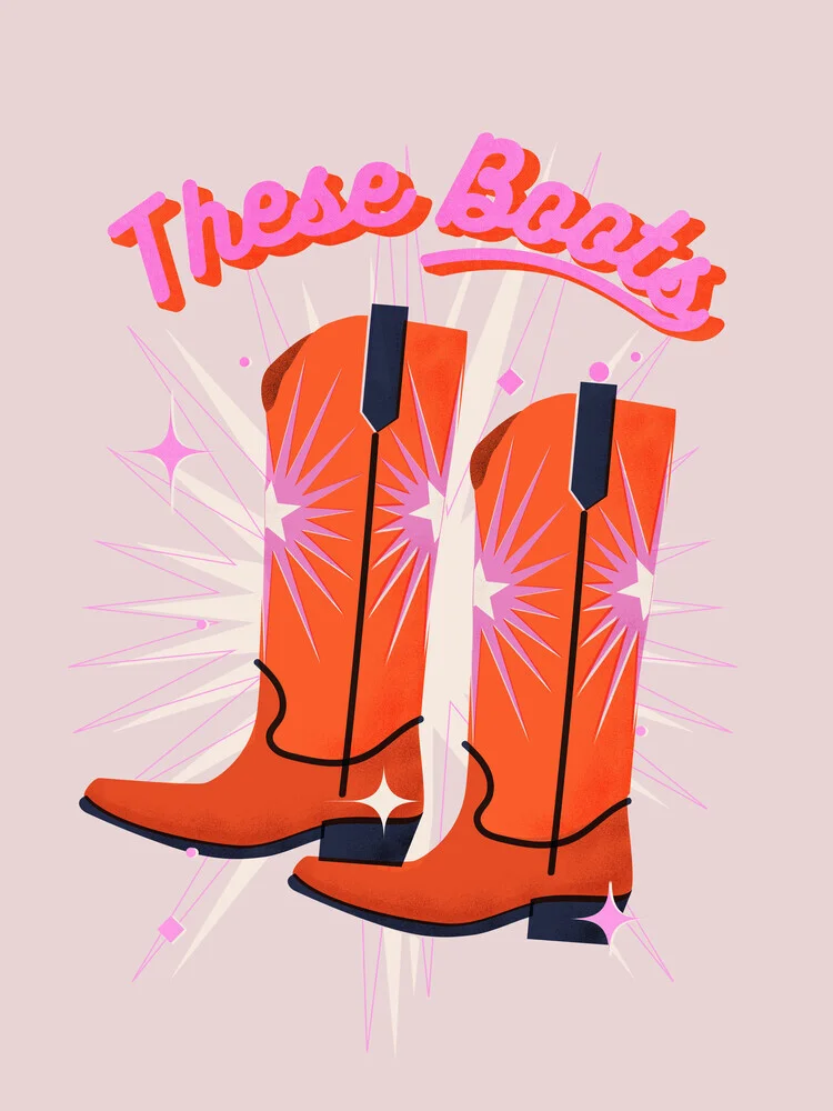 These Boots - Pink Illustration - fotokunst von Ania Więcław