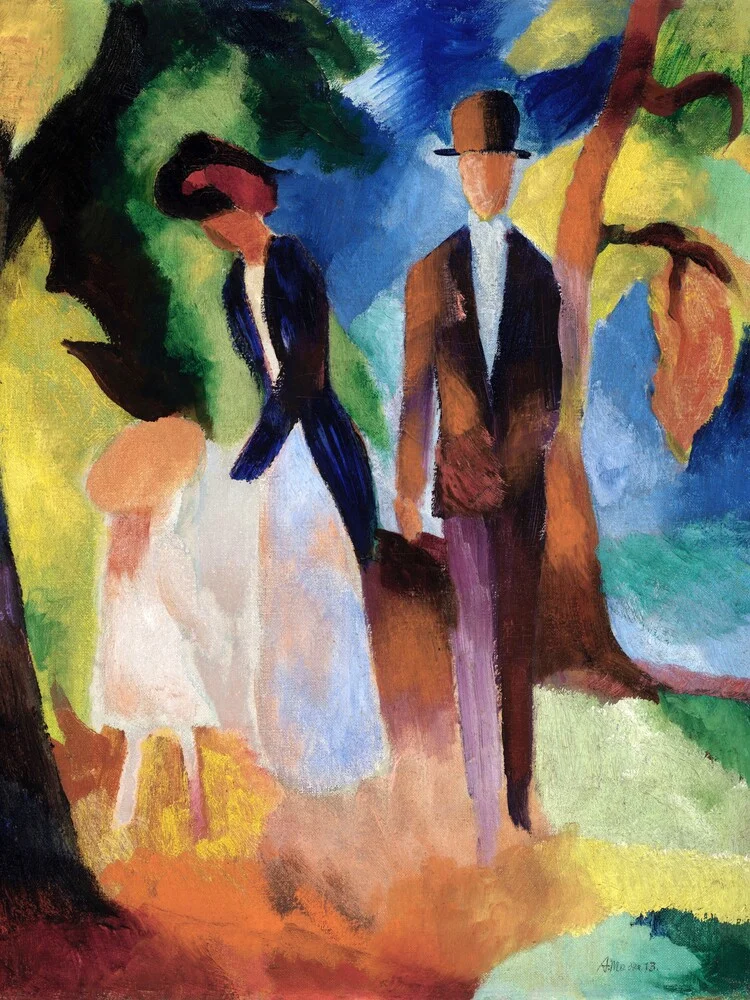 August Macke - Leute an einem blauen See - fotokunst von Art Classics