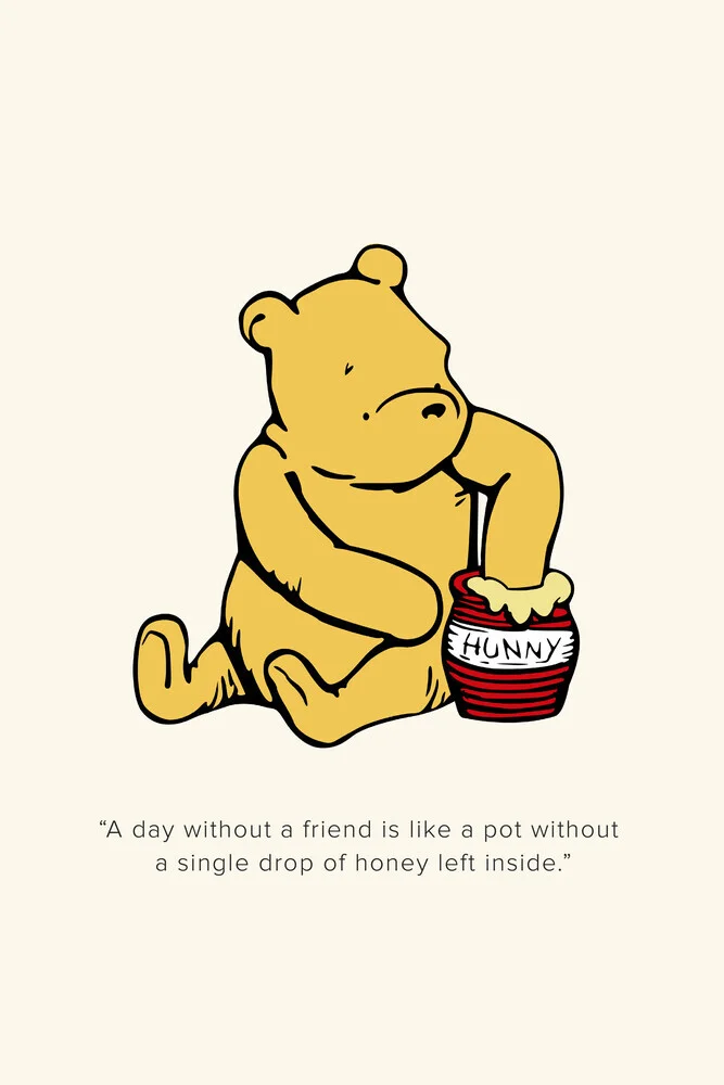 Winnie the Pooh - A day without a friend - beige - Fineart photography by Vintage Collection