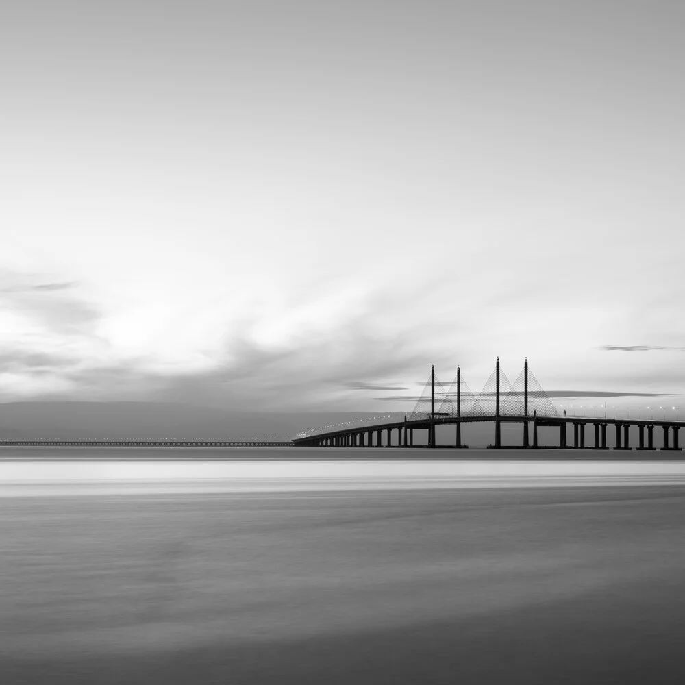 Photo art by Christian Janik: Penang Bridge at sunset, calm atmosphere.