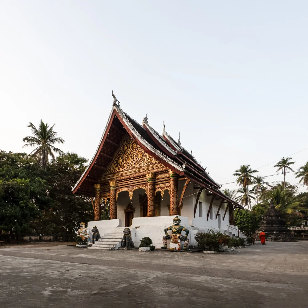 Photo art by Christian Janik: Temple in Laos, peaceful atmosphere, soft lighting.