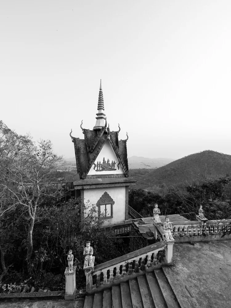 Photo art by Christian Janik: serene temple in Cambodia surrounded by nature