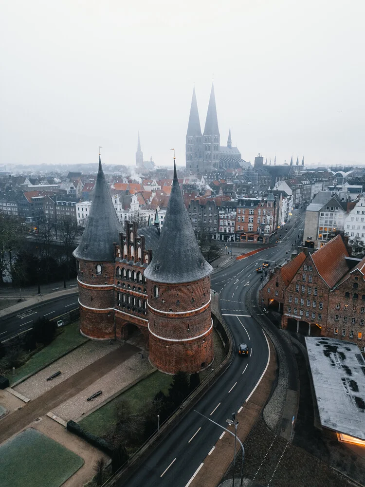 A cold winter morning at Lübeck, Germany – wall art by Johannes Hulsch as Poster or Acrylic Glass Print