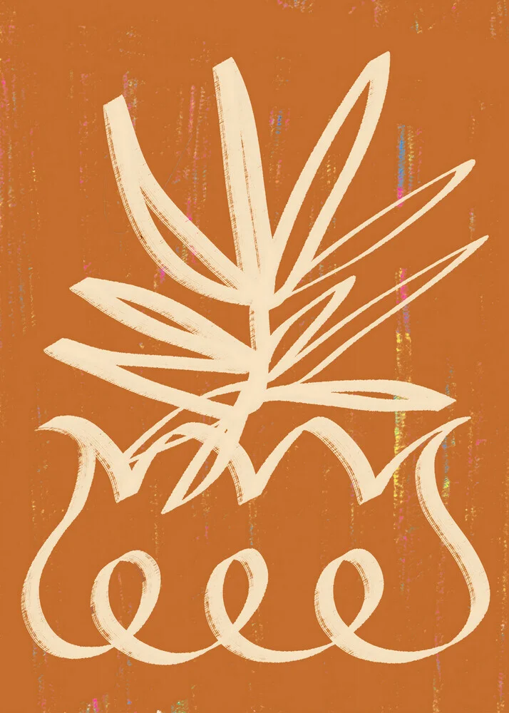 'Floopy Terracotta Potted Plant' – Wall Art by Uma Gokhale as Poster or Acrylic Glass Print