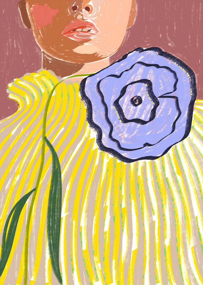'Petal & Poise' – Wall Art by Uma Gokhale as Poster or Acrylic Glass Print