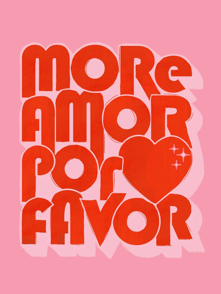 Ania Więcław, More Amor Por Favor – Retro Love Typography Art Print - Poland, Europe