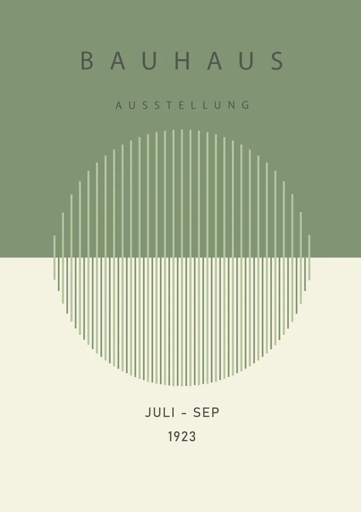 'Bauhaus 1923 Poster Design green-beige' – Wall Art by Bauhaus Collection as Poster or Acrylic Glass Print
