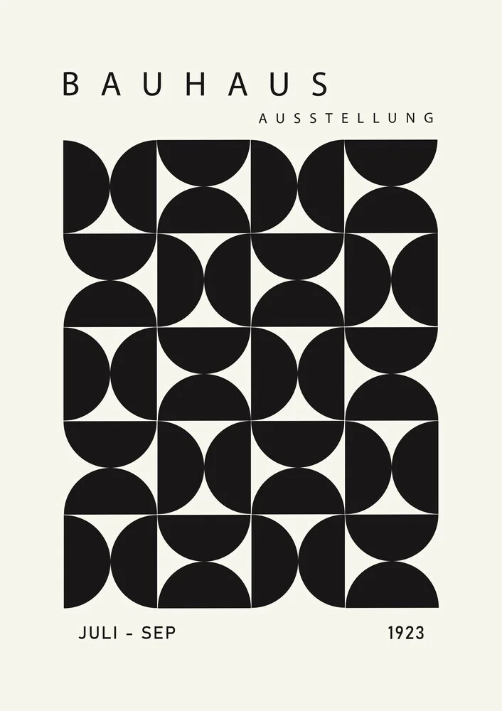 Wandbild 'Bauhaus Ausstellung 1923 Design Print schwarz-beige' – Kunst von Bauhaus Collection als Poster oder Acrylglasbild