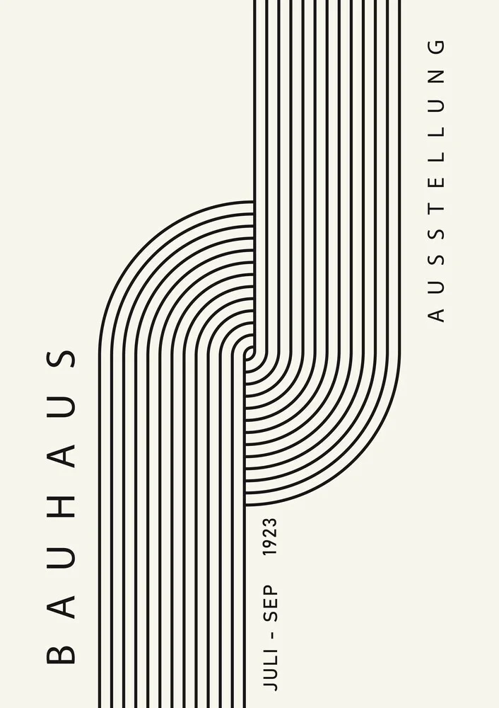 'Bauhaus 1923 Minimal Design Print black-beige' – Wall Art by Bauhaus Collection as Poster or Acrylic Glass Print