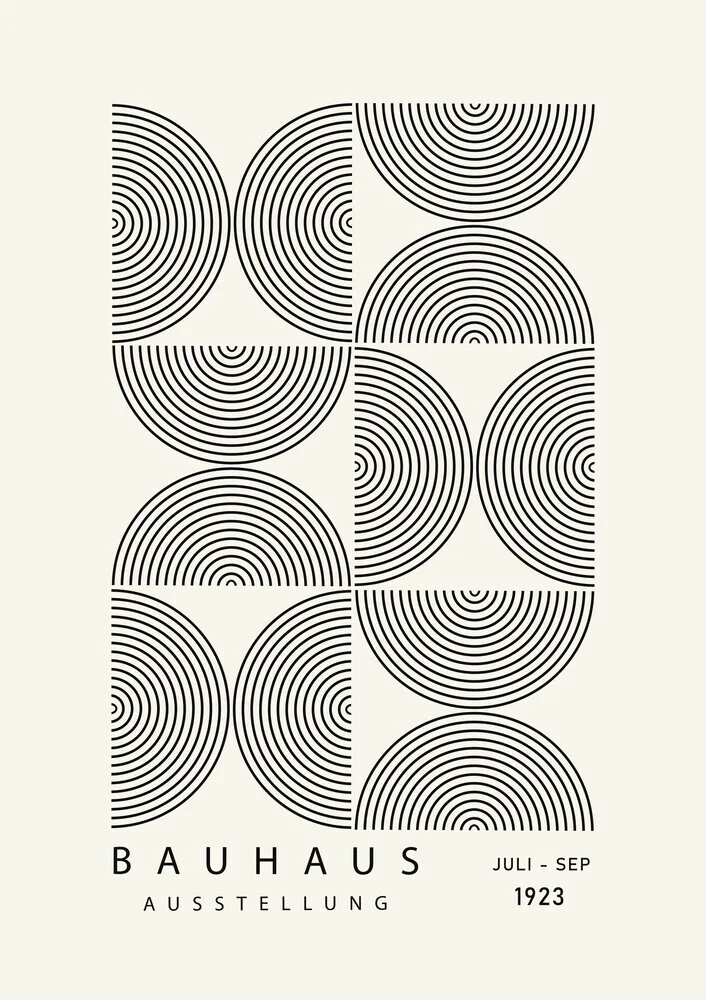 'Bauhaus Minimal Poster Design black-beige' – Wall Art by Bauhaus Collection as Poster or Acrylic Glass Print