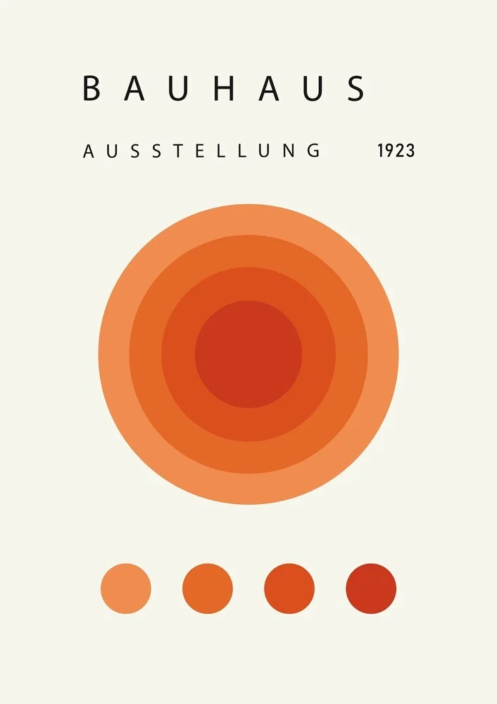 Wandbild 'Bauhaus Minimal Poster Design orange-beige' – Kunst von Bauhaus Collection als Poster oder Acrylglasbild
