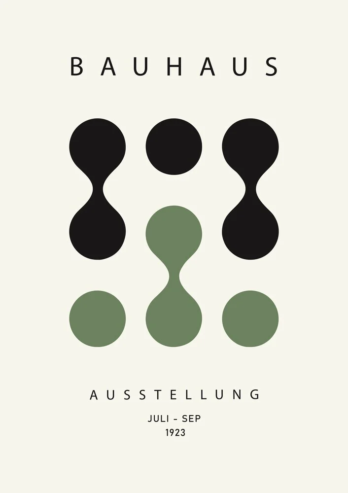 'Bauhaus Minimal Print Design black-beige' – Wall Art by Bauhaus Collection as Poster or Acrylic Glass Print