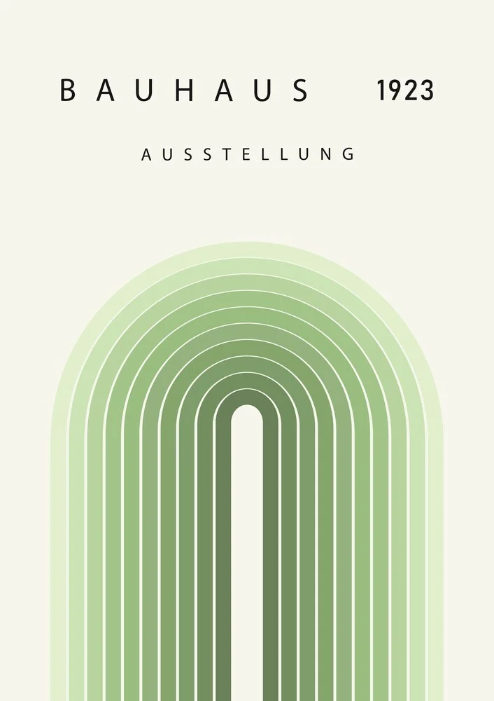 Wandbild 'Bauhaus Minimal Design 1923 grün-beige' – Kunst von Bauhaus Collection als Poster oder Acrylglasbild