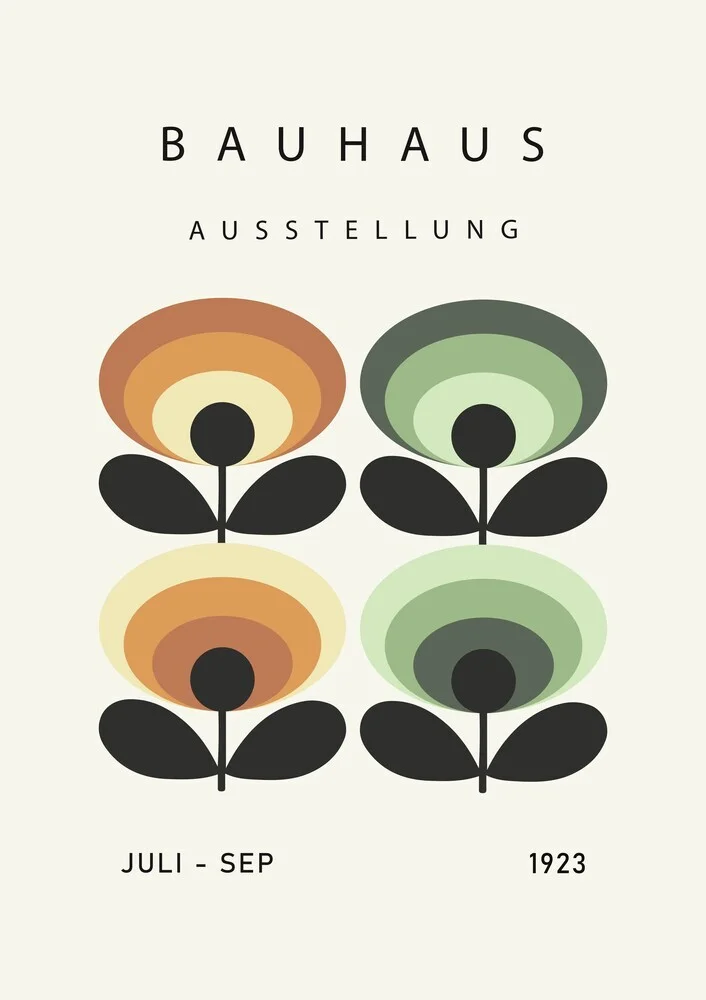 'Bauhaus Poster green-beige-black' – Wall Art by Bauhaus Collection as Poster or Acrylic Glass Print