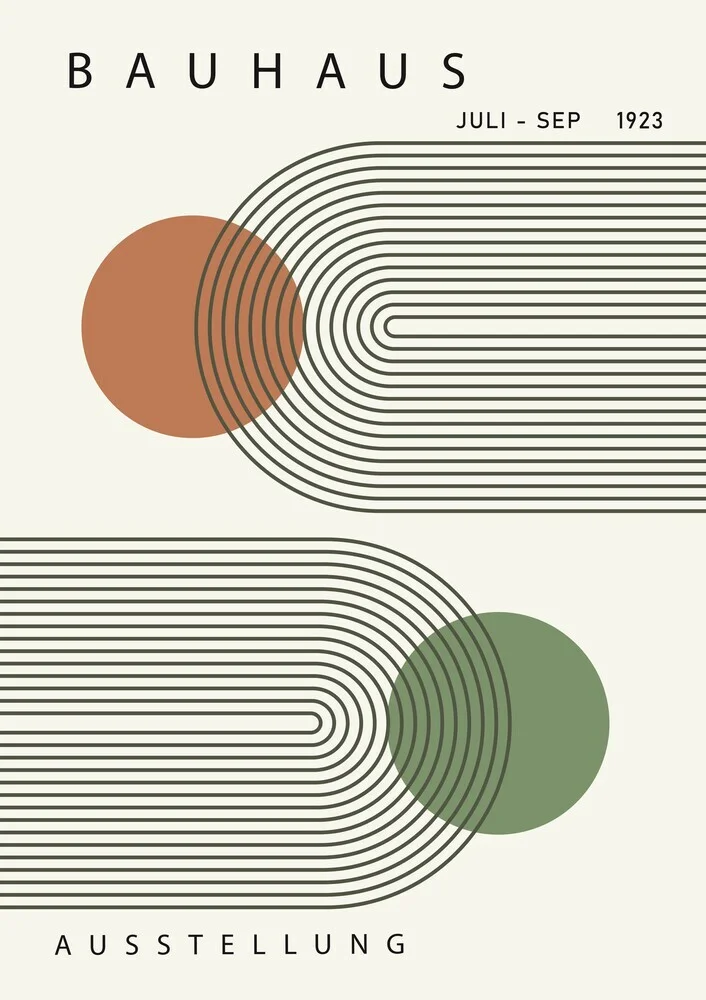 Wandbild 'Bauhaus Vintage Design Print 1923 orange-beige' – Kunst von Bauhaus Collection als Poster oder Acrylglasbild