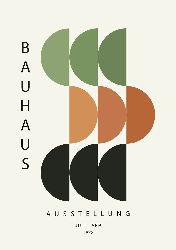 'Bauhaus Exhibition Design green-beige-orange' – Wall Art by Bauhaus Collection as Poster or Acrylic Glass Print