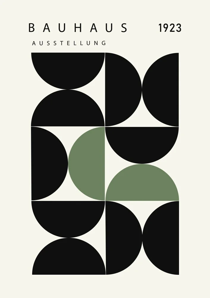 Wandbild 'Bauhaus Vintage Design Poster schwarz-grün-beige' – Kunst von Bauhaus Collection als Poster oder Acrylglasbild
