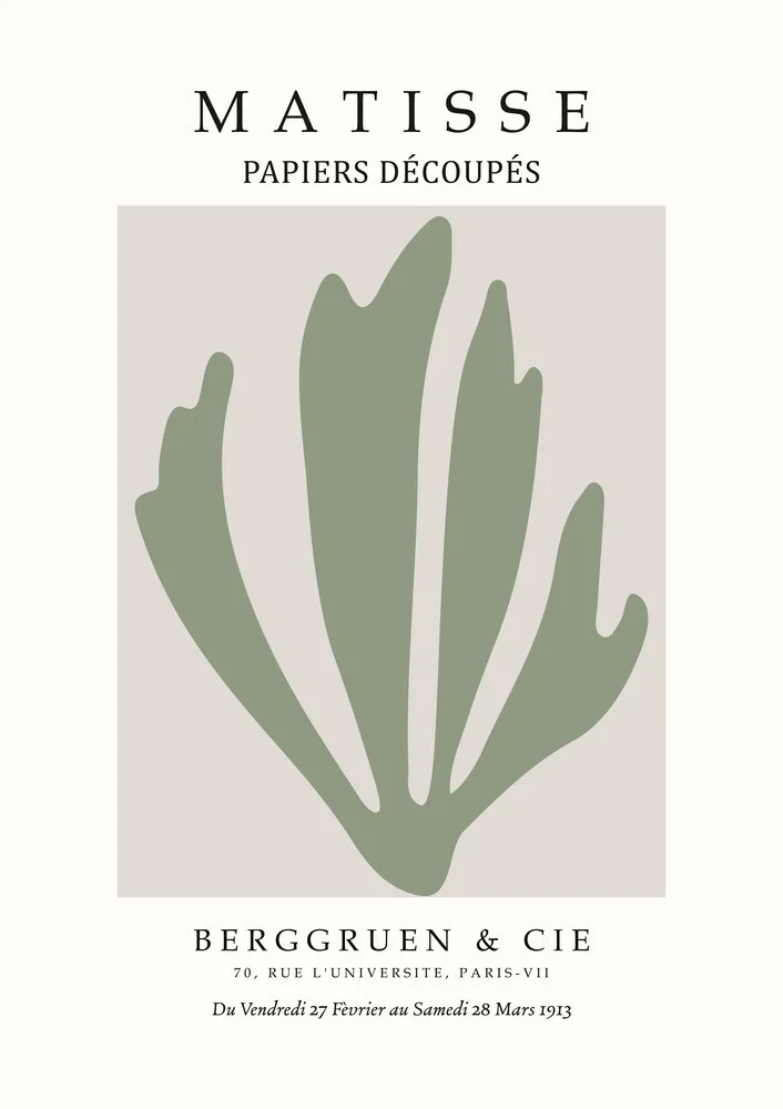 'Henri Matisse - The Cut Outs Poster green-beige' – Wall Art by Art Classics as Poster or Acrylic Glass Print