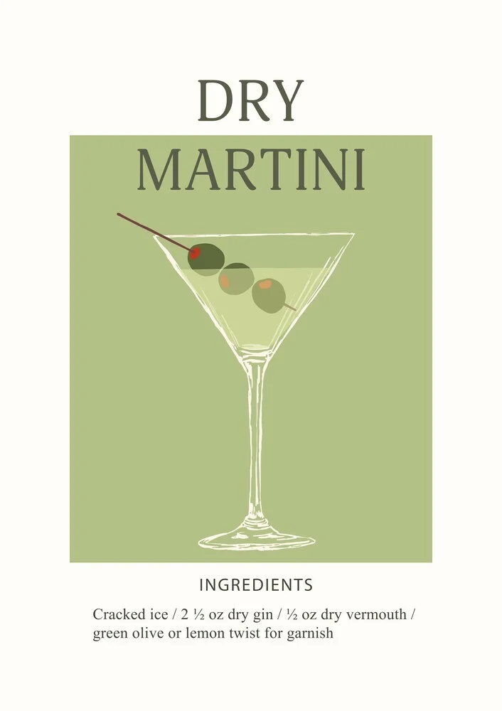'Dry Martini' – Wall Art by Typo Art as Poster or Acrylic Glass Print