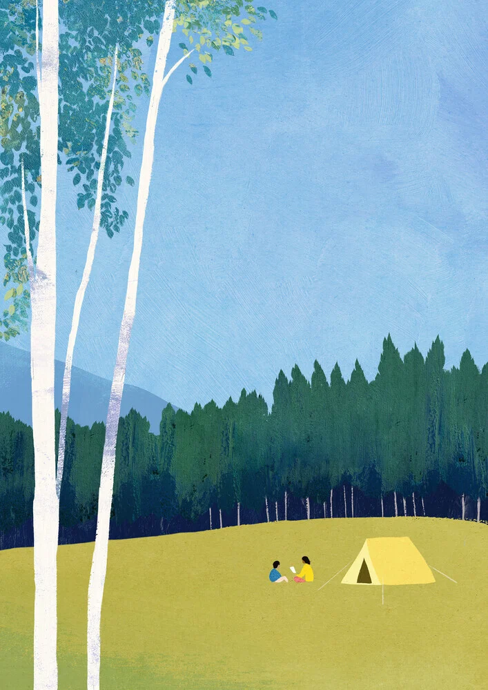 'Camping' – Wall Art by Henry Rivers as Poster or Acrylic Glass Print
