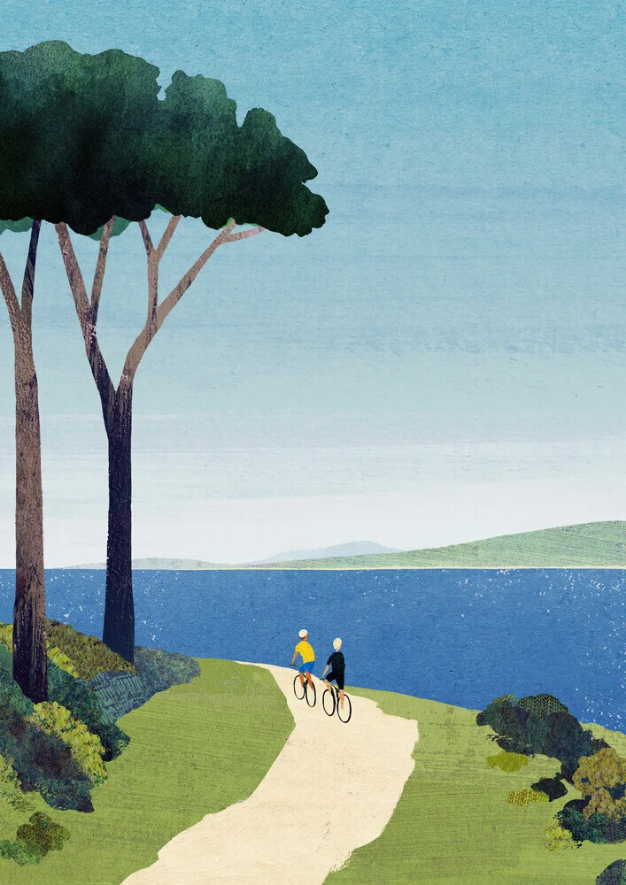 'Bike Ride' – Wall Art by Henry Rivers as Poster or Acrylic Glass Print