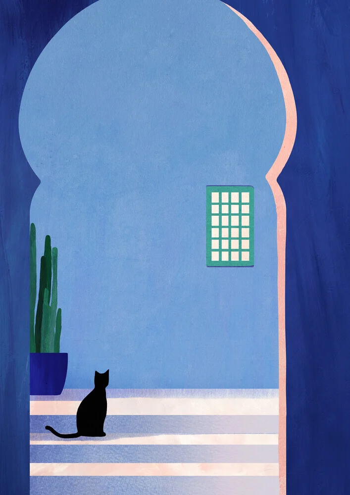 'Black Cat' – Wall Art by Henry Rivers as Poster or Acrylic Glass Print