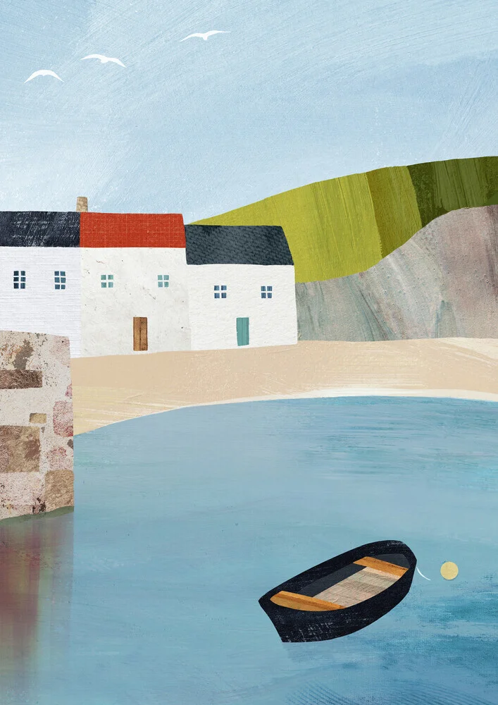 'Fishing Village' – Wall Art by Henry Rivers as Poster or Acrylic Glass Print