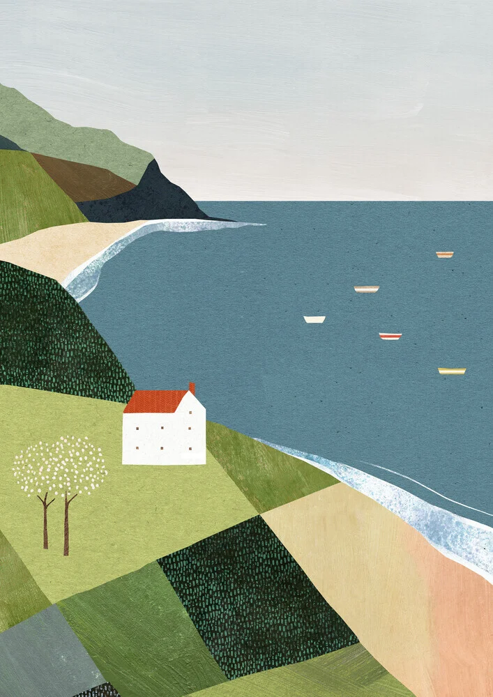 'House on the Cliff' – Wall Art by Henry Rivers as Poster or Acrylic Glass Print