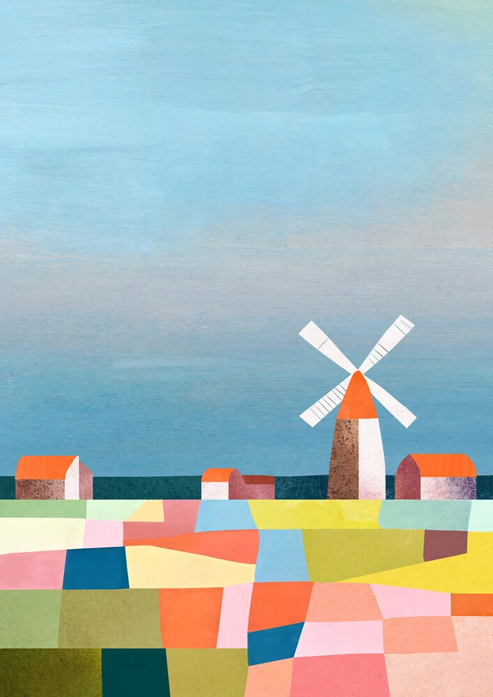 'Windmill in Holland' – Wall Art by Henry Rivers as Poster or Acrylic Glass Print
