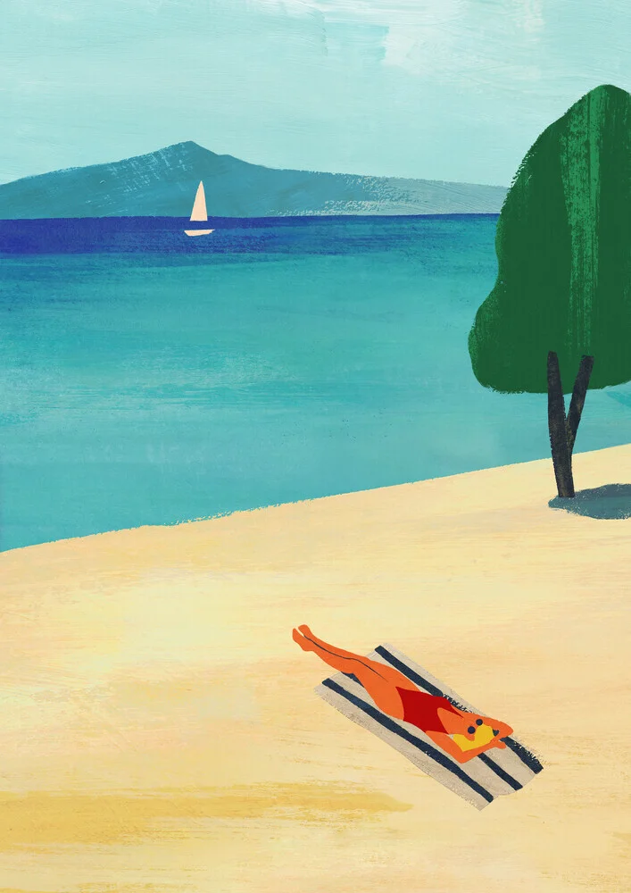 'Sunbathing' – Wall Art by Henry Rivers as Poster or Acrylic Glass Print