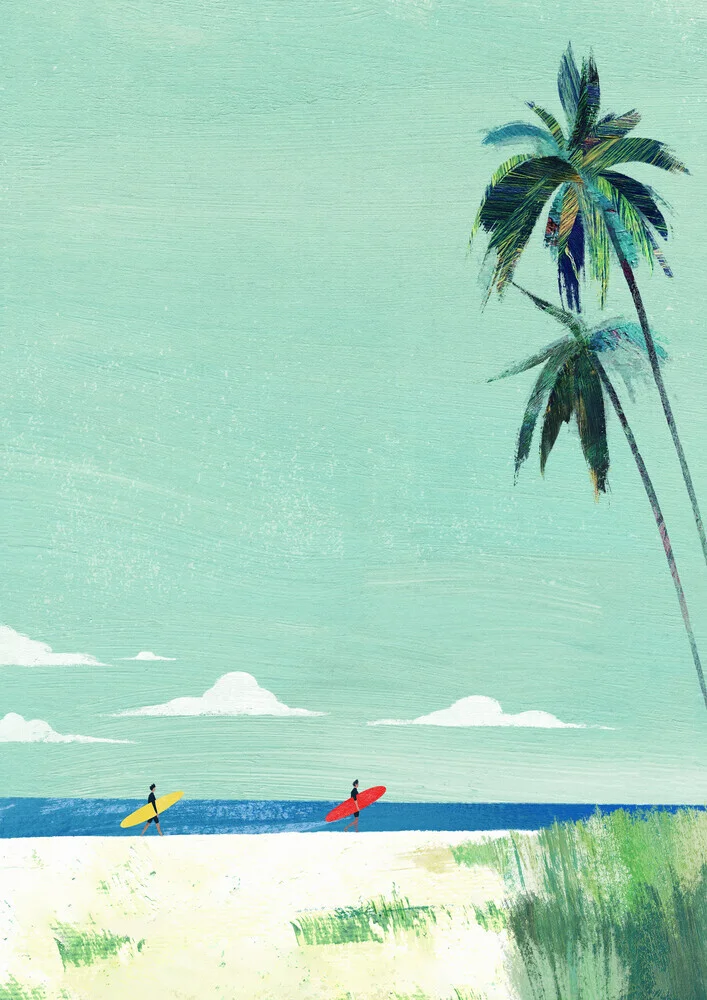 'Surf Buddies' – Wall Art by Henry Rivers as Poster or Acrylic Glass Print