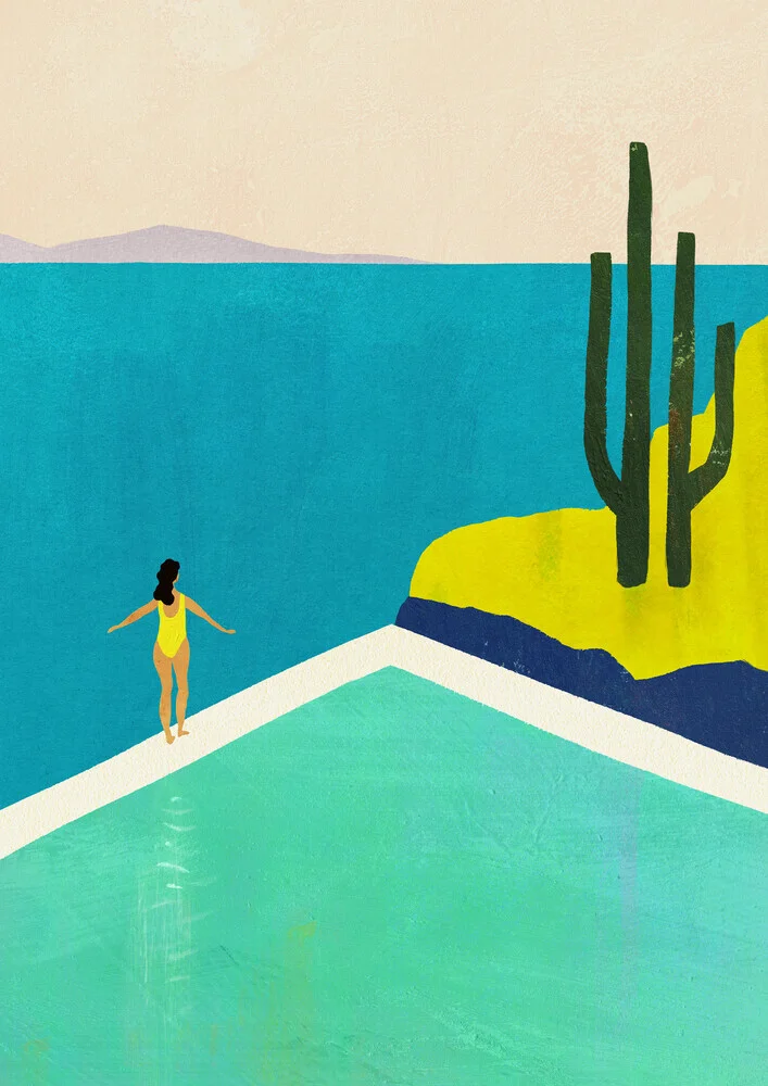'Swimming Pool' – Wall Art by Henry Rivers as Poster or Acrylic Glass Print