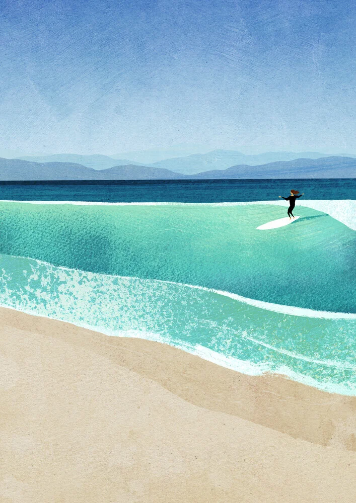'Surf Girl' – Wall Art by Henry Rivers as Poster or Acrylic Glass Print