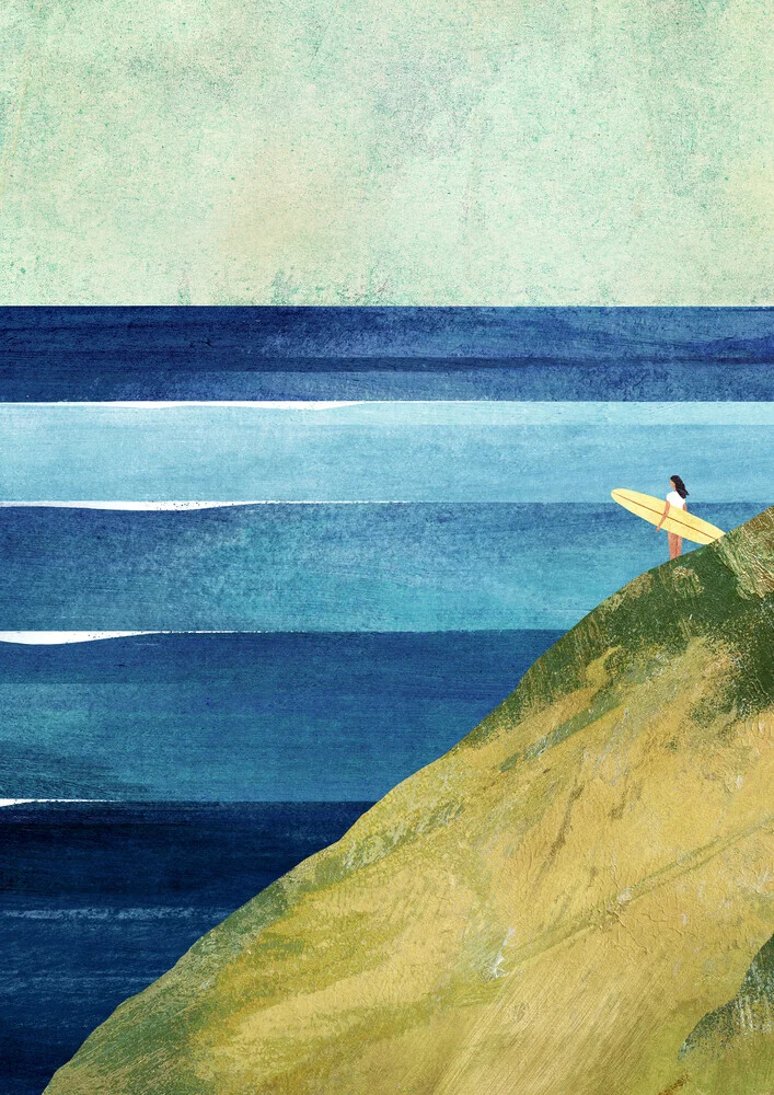 'Surf Girl II' – Wall Art by Henry Rivers as Poster or Acrylic Glass Print