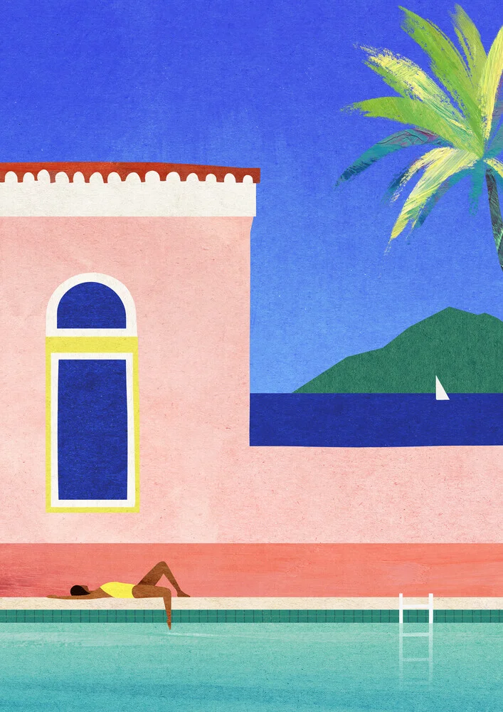 'Villa Girl' – Wall Art by Henry Rivers as Poster or Acrylic Glass Print