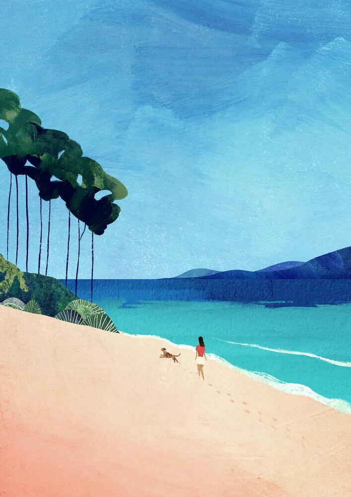 'Beach Walk' – Wall Art by Henry Rivers as Poster or Acrylic Glass Print