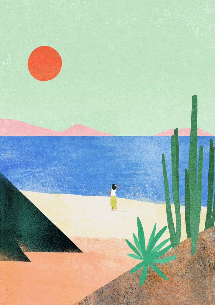 'Beach Girl' – Wall Art by Henry Rivers as Poster or Acrylic Glass Print