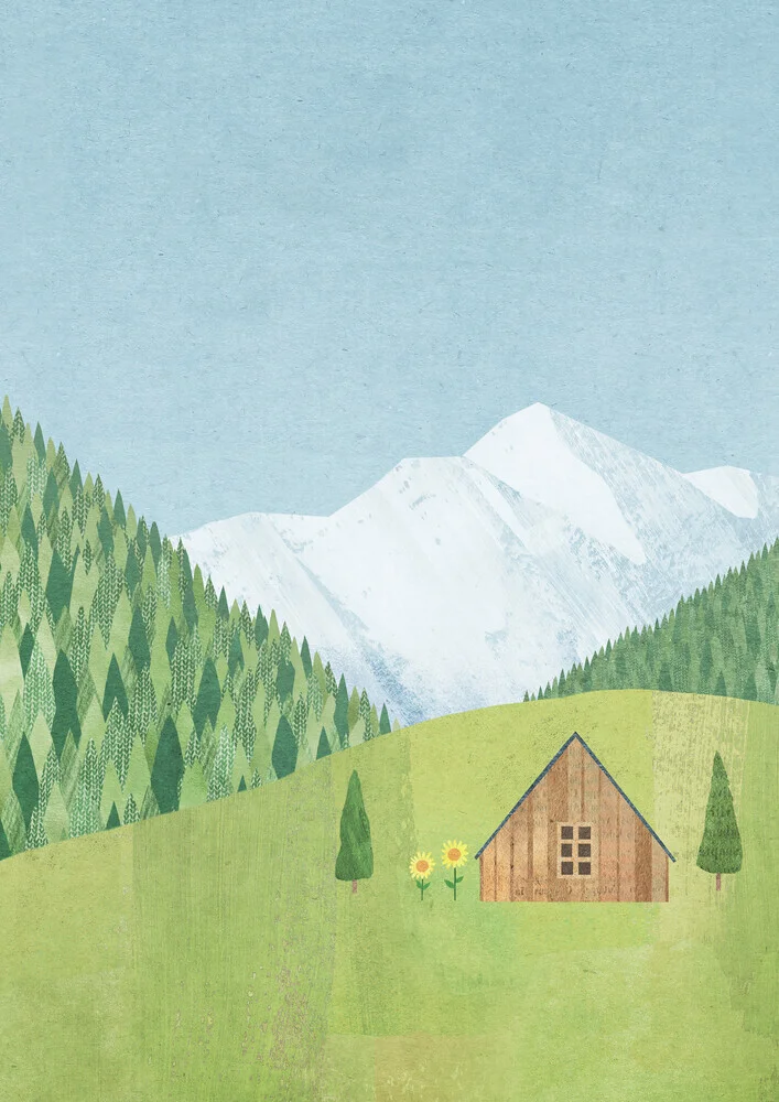 'Mountain Hut' – Wall Art by Henry Rivers as Poster or Acrylic Glass Print