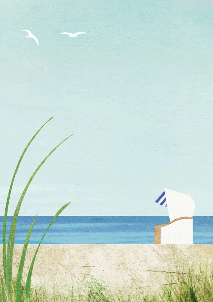'Beach Chair Baltic Sea' – Wall Art by Henry Rivers as Poster or Acrylic Glass Print
