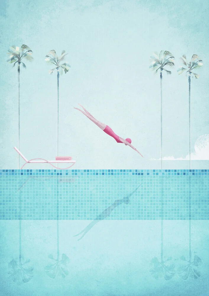'Swimming Pool' – Wall Art by Henry Rivers as Poster or Acrylic Glass Print