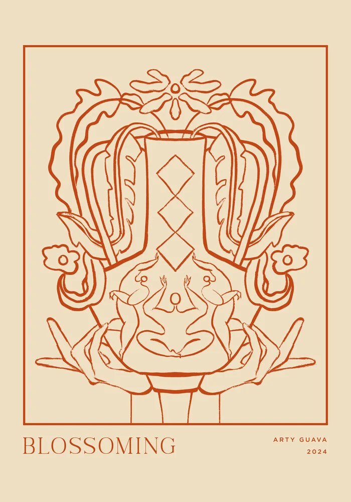 Wandbild 'Blossoming Line Art' – Kunst von Arty Guava als Poster oder Acrylglasbild