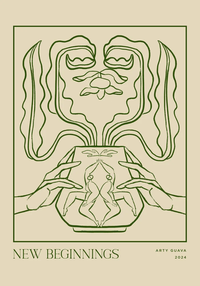 Wandbild 'Line Art New Beginnings' – Kunst von Arty Guava als Poster oder Acrylglasbild