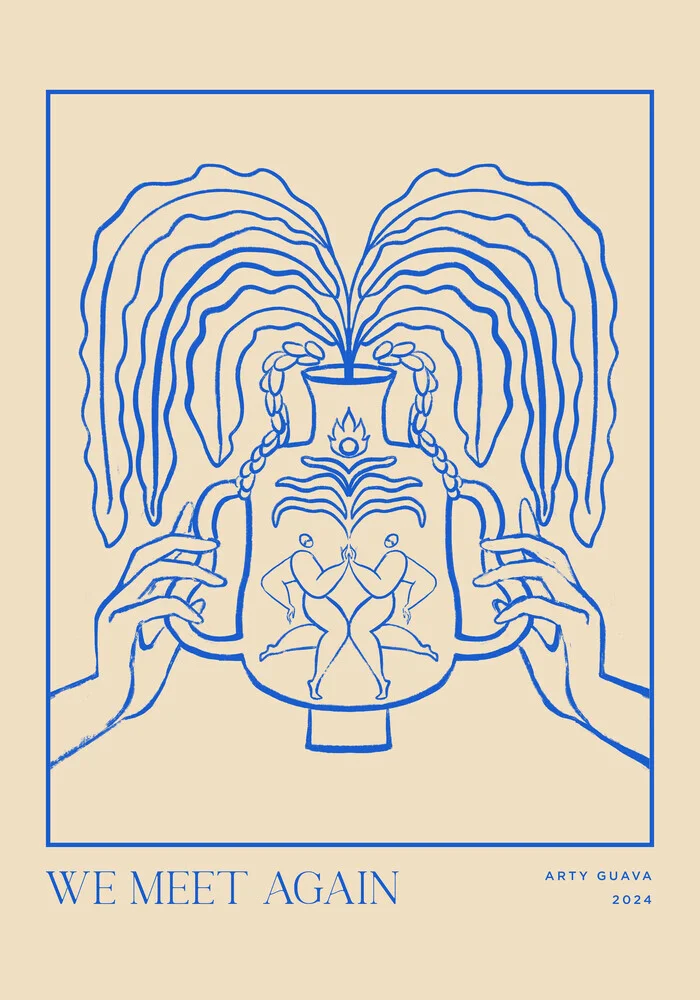 'We Meet Again Line Art' – Wall Art by Arty Guava as Poster or Acrylic Glass Print
