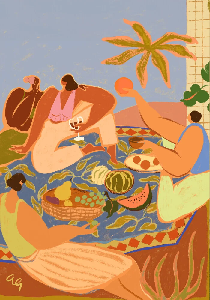 Wandbild 'Summer Picnic' – Kunst von Arty Guava als Poster oder Acrylglasbild