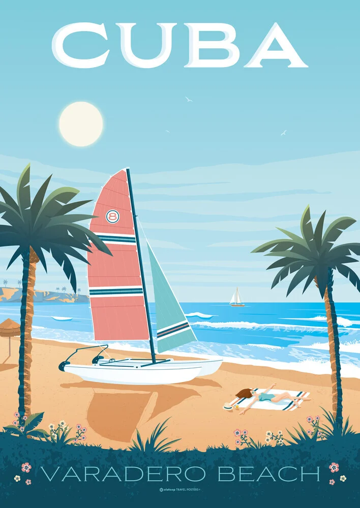 Wandbild 'Cuba Havana Travel Poster Art Print' – Kunst von François Beutier als Poster oder Acrylglasbild