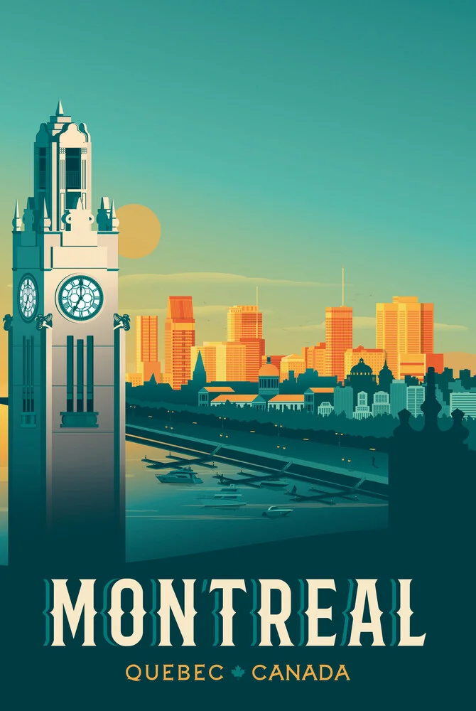 Wandbild 'Montréal Canada Travel Poster Art Print' – Kunst von François Beutier als Poster oder Acrylglasbild