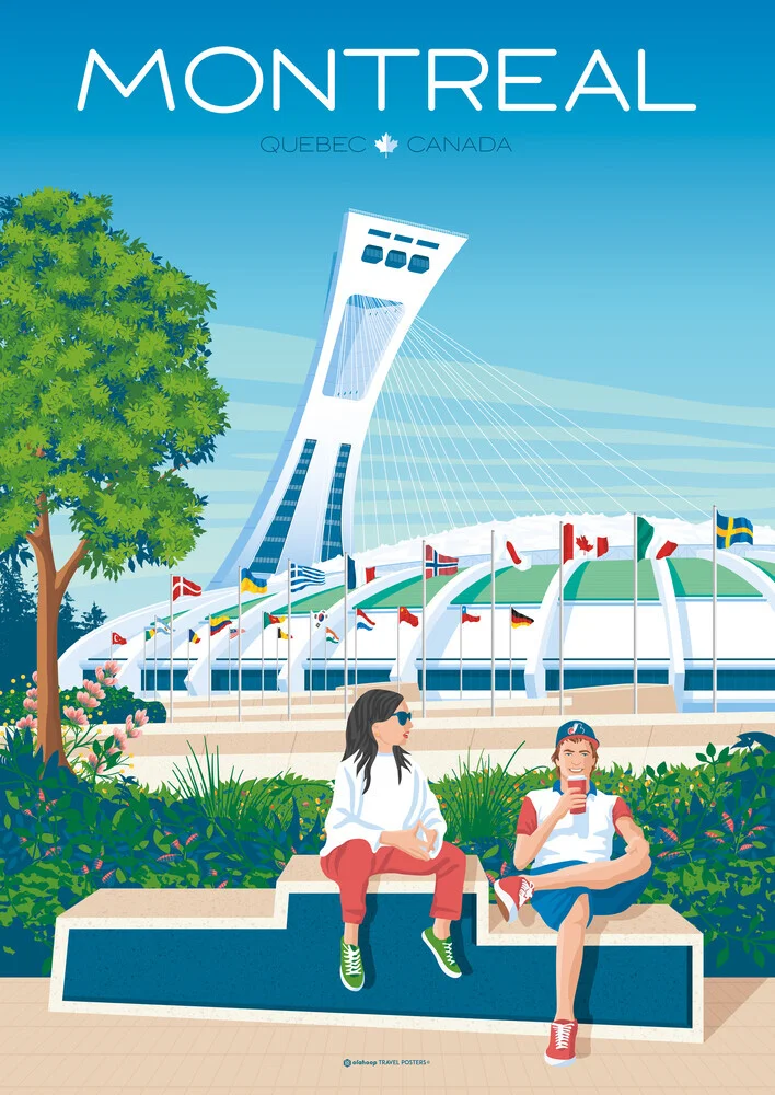 Wandbild 'Montreal Canada Travel Poster Art print' – Kunst von François Beutier als Poster oder Acrylglasbild
