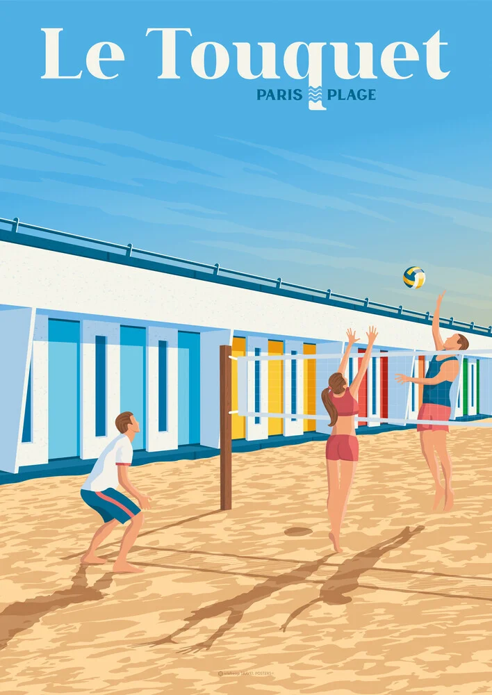 Wandbild 'Le Touquet Paris-Plage Travel Posters Art Print' – Kunst von François Beutier als Poster oder Acrylglasbild